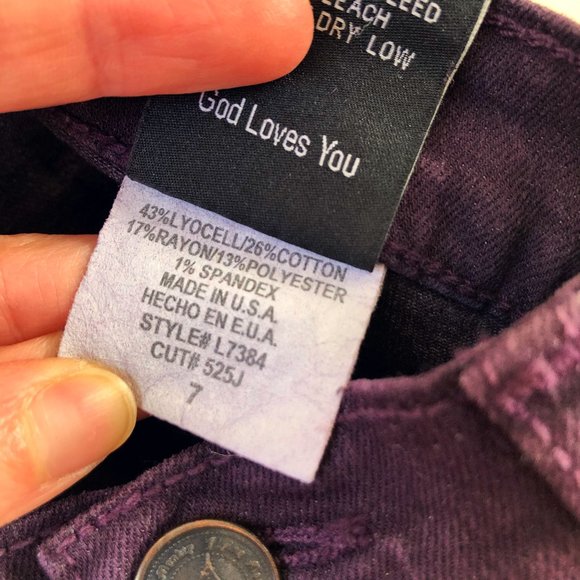 Flying Monkey Purple Stretchy Skinny Jeans (7) - Picture 6 of 7